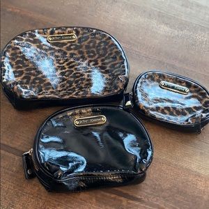 3-piece Betsey Johnson travel makeup bags